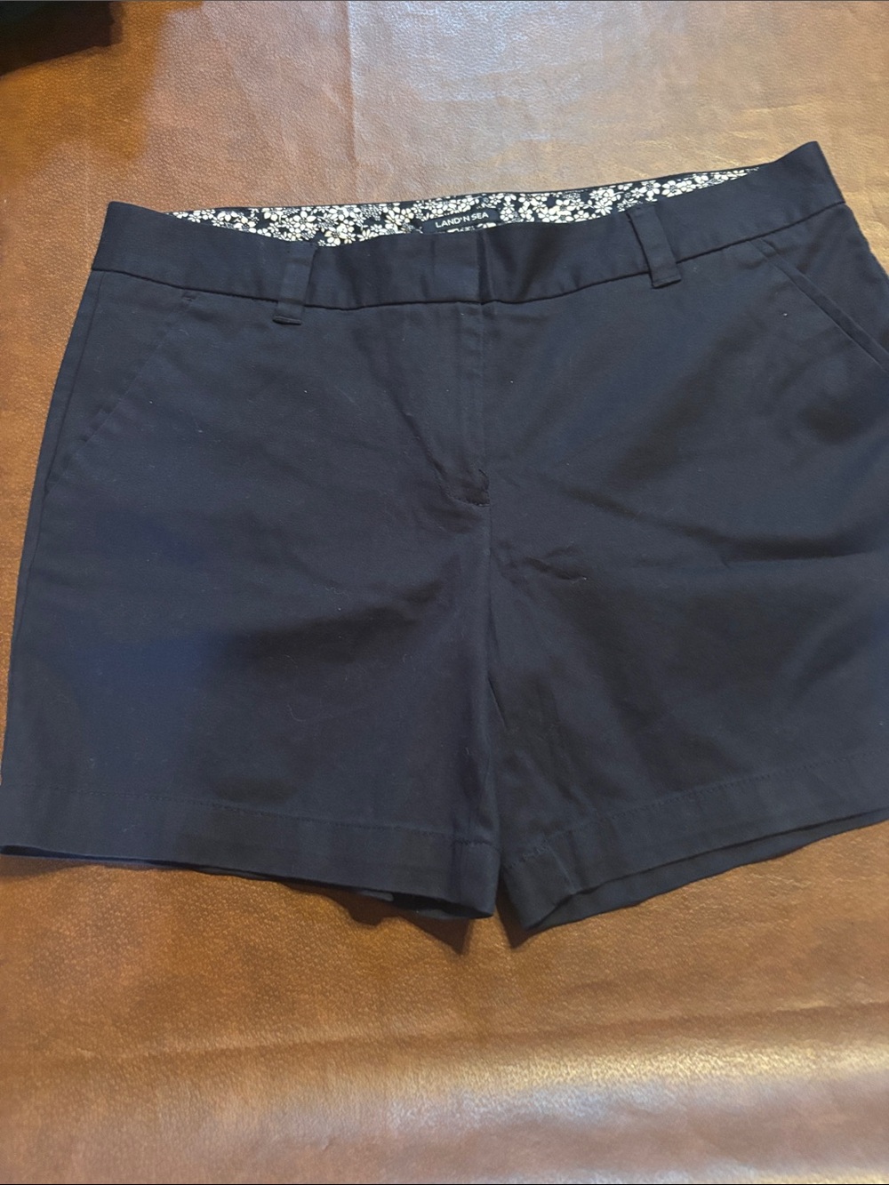 Lands' End Women's Navy Tailored Cotton-Blend Shorts